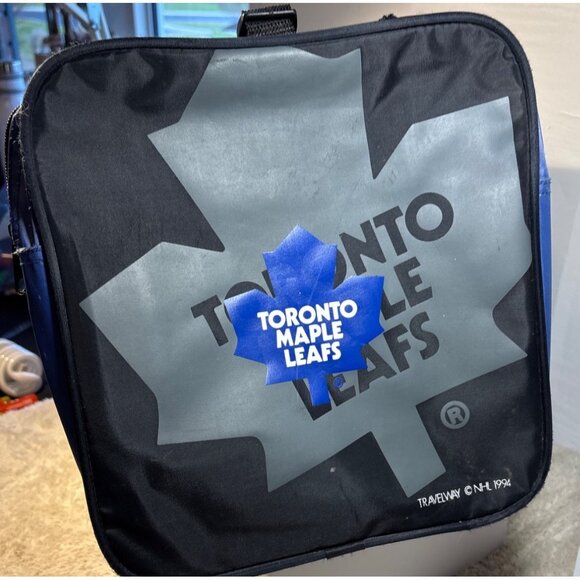 Toronto Maple Leafs Duffel Workout Bag Black Blue Mesh Pockets Zippers 20 x 10" - Picture 5 of 12
